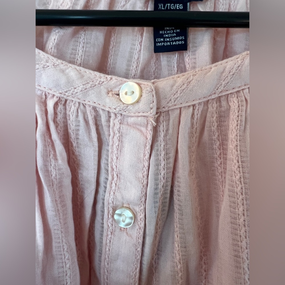 Chaps Light Pink Striped Blouse - Picture 6 of 8